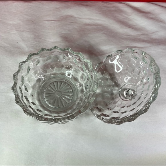 VINTAGE CLEAR FOSTORIA AMERICAN GLASS COVERED CANDY DISH BOWL - Picture 6 of 8